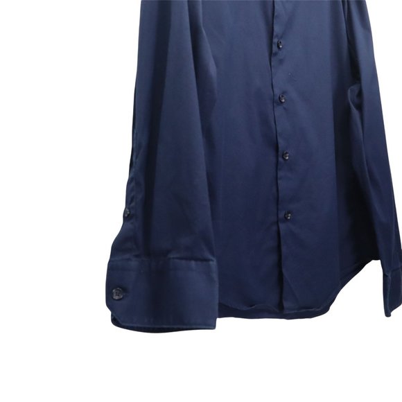 Zara Men's Superslim Fit Dark Navy Shirt Man, XXL 46" - Picture 3 of 8